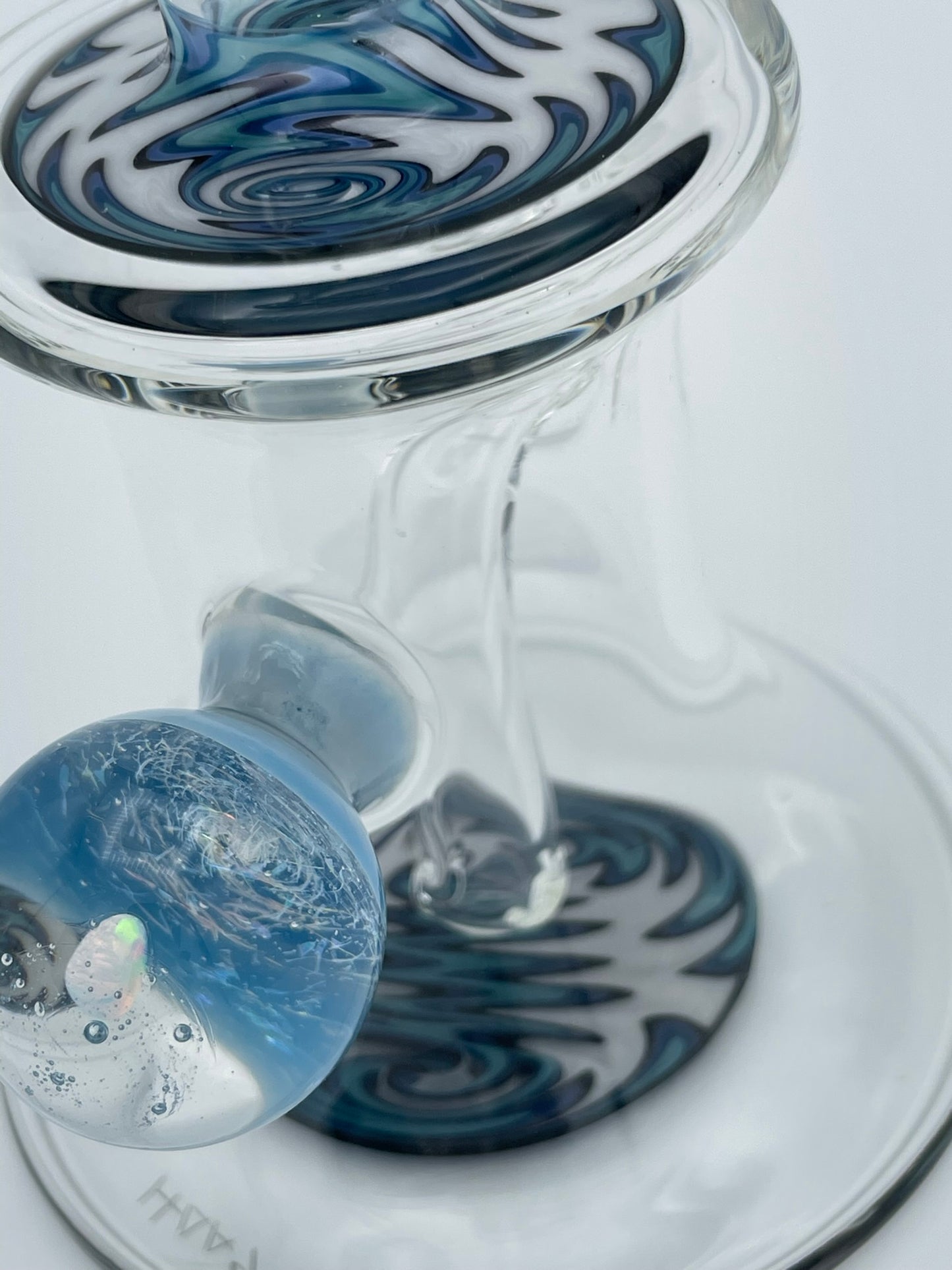 "Blue-White" Wig-Wag Glass Jammer