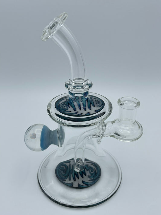 "Blue-White" Wig-Wag Glass Jammer